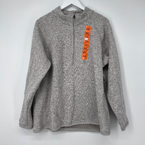 Storm Pack Women's Cozy Fleece Quarter Zip Pullover Sweater Gray XXL NWOT - Picture 2 of 5